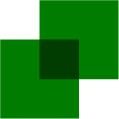 Overlapping squares with colour values of 0/125/0, used to demonstrate the Multiply blending mode in Adobe Illustrator.