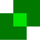 The Color Dodge blend mode, demonstrated with overlapping squares